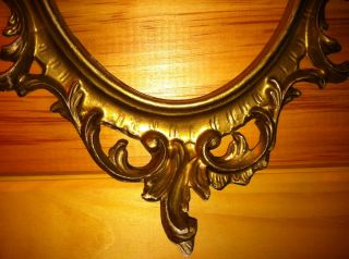 Vintage Victorian Oval Ornate Scrolled Frame Picture Art Mirror Sign 