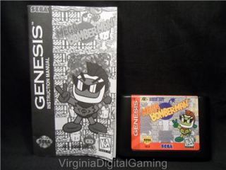 Mega Bomberman Sega Genesis Game W/ Manual! Cleaned&Tested!A4312