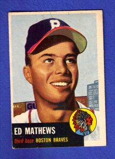 Eddie Mathews 1953 Topps 37 Boston Braves VG EX