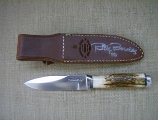   Knives Large Gambler Outstanding w Bowles Signed Sheath Loaded