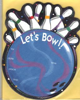Bowling Party Invitations Party Supplies 8 PK