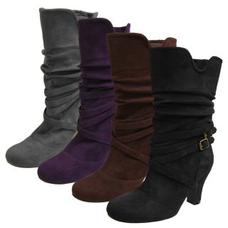  Adi Designs Faux Suede Slouchy High Heel Boot