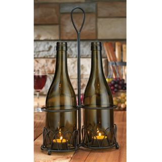 Wine Bottle Candle Holder Tea Light Votive Metal Stand Vineyard Style 