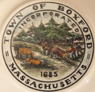 Boxford MA 1968 Commemorative Plate 325th Anniversary Settlement 