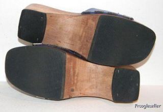 Bongo womens platform slide heels shoes 8 M blue