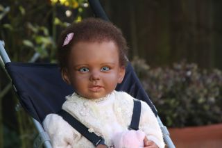Eden Reborn Nursery Presents Bonnie Toddler Girl African American Blue 