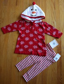 Bonnie Baby Girl 2pcs Cotton Knit Sweater Hoodie Leggings Set Red 12 