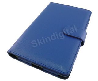 For Nook Tablet Nook Color Blue Leather Case Cover Jacket Screen Guard 