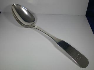 Antique T Bradbury Coin Silver Serving Spoon 9 1 4