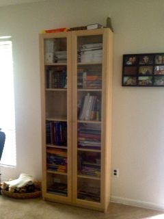 IKEA Billy Bookcase with Glass Doors Beech Effect