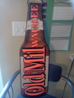 Old Milwaukee Metal Beer Bottle Beer Sign 30Tall Excellent Condition 