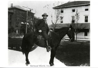 Black Man Booker T Washington Postcard on Horse Photo