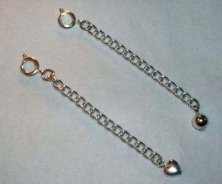 Extenders Bracelet Necklace Pendant 2 Sterling Silver EP 14kt Gold 