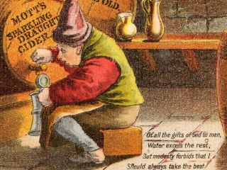 1800s Motts Sparkling Draught Cider Poem Ripe Apples Mouckville NY 
