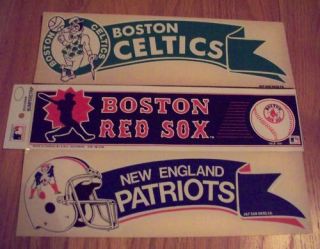 80s Patriots Boston Celtics Red Sox Bumper Sticker Lot