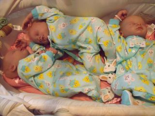 Reborn triplets by MJs Little Duckies Nursery 3 for the price of 2