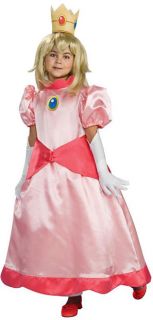 Child Deluxe Princess Peach Halloween Costume Small 4 6 Medium 8 10 