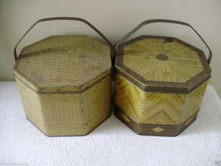 Loose Wiles Biscuit Company Collector Tins 2 Basket Shape Design With 