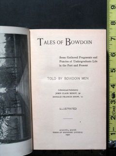 1901 Tales of Bowdoin College Illustrated Book Told by Bowdoin Men 378 