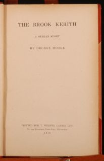 An early copy of George Moores controversial The Brook Kerith.