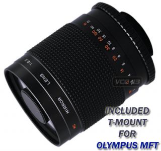 Bower 500mm Telephoto Mirror Lens for Olympus MFT Pen Camera E PL2 E 