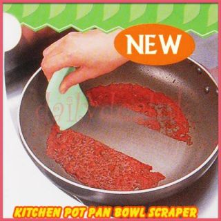 Silicone Kitchen Pot Pan Bowl Scraper Scrape Tool Green