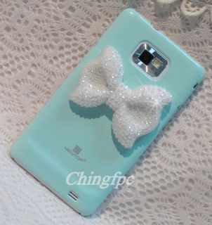 Sweet Deco Bling Bow Case Cover for Samsung Galaxy S2 SII i9100 Abu BW 