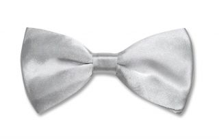 Bowtie Solid Silver Gray Bow Tie Grey Tuxedo Bowties