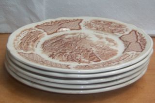   MEAKIN STAFFORDSHIRE FAIR WINDS BREAD & BUTTER PLATES USS CONSTITUTION