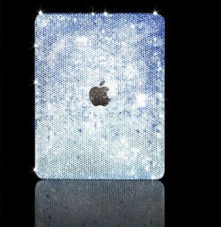 iPad iPad2 Swarovski Hard Case Bling Blue Gradient New
