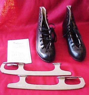 Vintage Riedell Boys Ice Skating Shoes w Sheffield MK Blades New w 