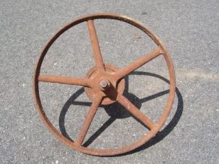   Cast Iron Antique Farm Barn Ranch Tractor Planter Wheel Country Item