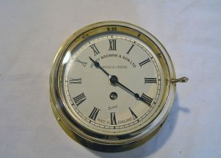 Solid Brass Sestrel Marine Bulkhead Clock Henry Browne Co Barking 