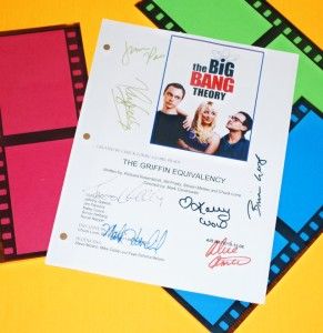The Big Bang Theory Griffin Equiv Script Signed rpt Jim Parsons Johnny 