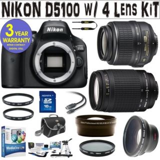 Brand New Nikon D5100 w Nikon 18 55 VR Lens Nikon 70 300 G Lens 16GB 
