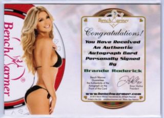 Brande Roderick 2012 Benchwarmer Vegas Baby Gold Foil Auto Signature 