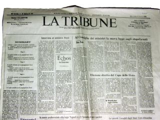 PHANTOM OF THE OPERA Prop Newspaper LA TRIBUNE USED ON BROADWAY