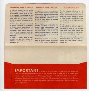 braniff international airways ticket jacket 1950 s