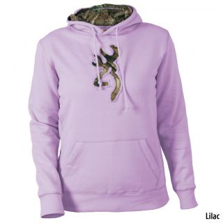 Browning Purple Lilac Pull Over Hoodie Sweatshirt w Mossy Oak Camo 