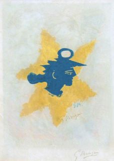 Braque, Georges, Tête grecque, Color Lithograph on Japon paper, Hand 