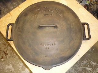 skillet and cover hotel type cast iron 20 inch rare old Bratton