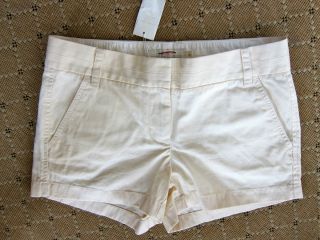   Crew Brand New Buttery Ivory Broken in Chino Shorts 4 Fabulous
