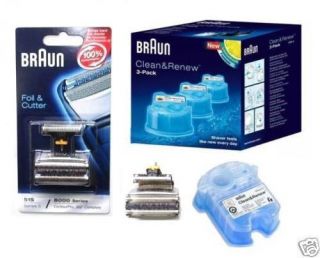 Braun 8000 Shaver Foil Cutter 51S Cleaning Refills 18