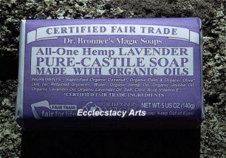 Dr Bronners Lavender Organic Hemp Bar Beauty Soap New