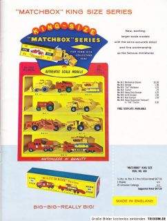 Very RARE Matchbox Lesney Bronner Dealer Catalog 1962