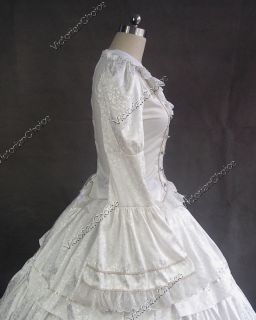 Civil War Victorian Brocade and Cotton Ball Gown Dress Prom 188 S 