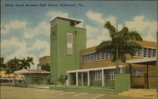 Hollywood FL South Broward High School Postcard