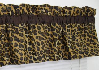 Cheetah Leopard Print Window Curtains Valance w Brown