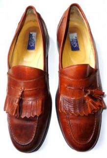  Popular Chaps Brown Leather Tassel Loafers Mens Shoes 