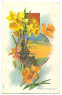Art Nouveau Flowers Fantasy 1910s Postcard Lot Set of 5